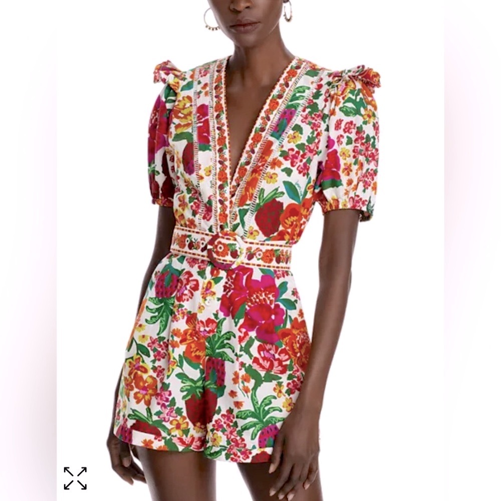 FARM rio - Floral V-Neck Romper
